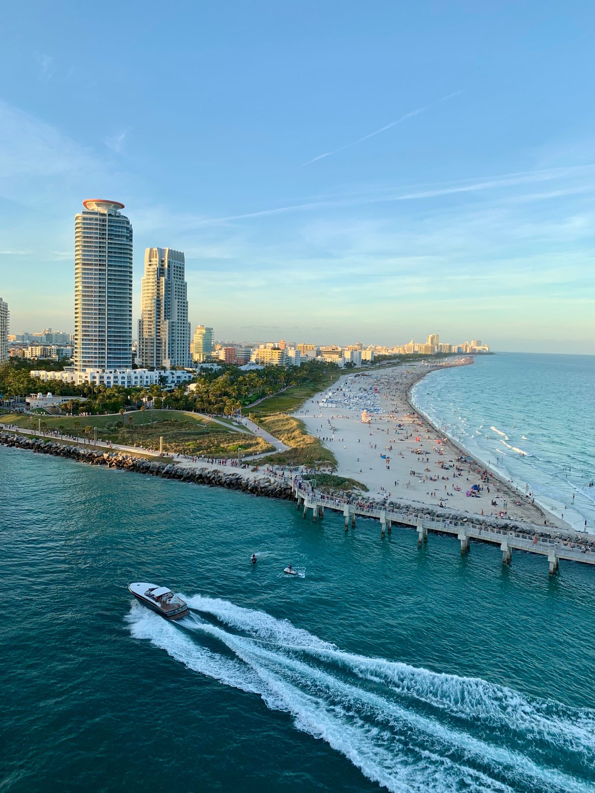 South Pointe and Government Cut, Miami Beach, in late-afternoon light