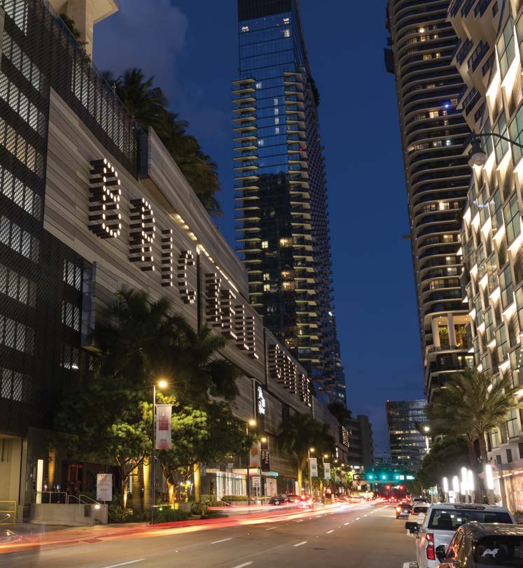 A Brickell street at dusk